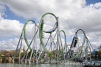 Universal Studios, Incredible Hulk Roller Coaster Editorial Stock Photo