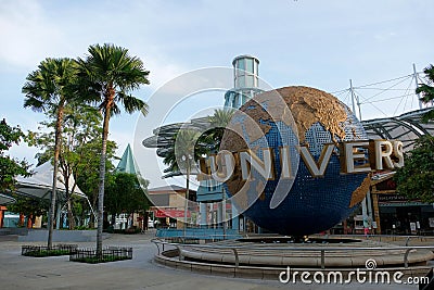 A quiet Universal Studios Singapore on a Wednesday morning January 2021 following a change in operating schedule Editorial Stock Photo