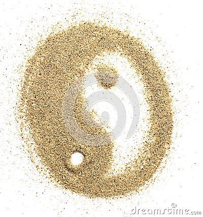 Universal symbol yin yang sculptured Stock Photo