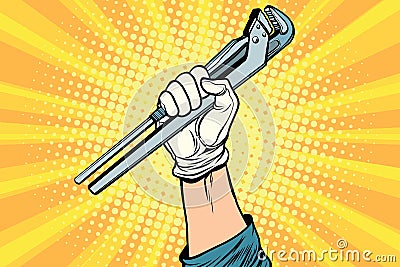 Universal wrench, hand master professional Vector Illustration