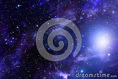 Universe. Black hole. Galaxy. Universe with rotating spiral galaxy in the center. Milky way galaxy with stars Stock Photo