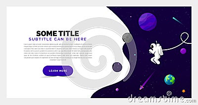 Universe concept. Creative template in purple style. Vector Vector Illustration