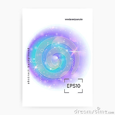 Universe flyer with galaxy shapes and star dust. Vector Illustration
