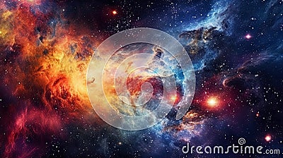 Universe Nebula Galaxies Space Background Banner Stock Photo