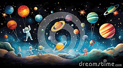 universe space party background Cartoon Illustration