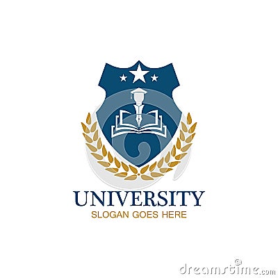 University, Academy, School and Course logo design template Vector Illustration