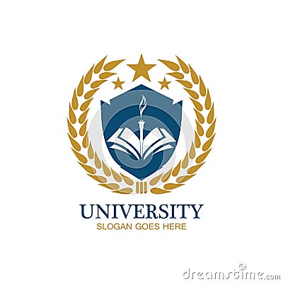 University, Academy, School and Course logo design template Vector Illustration