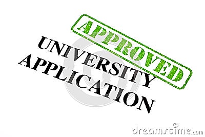 University Application APPROVED Stock Photo