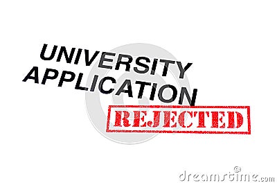 University Application Rejected Stock Photo