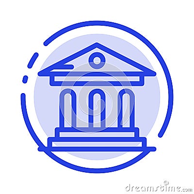 University, Bank, Campus, Court Blue Dotted Line Line Icon Vector Illustration