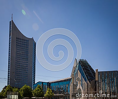 University with City Tower, Leipzig Stock Photo