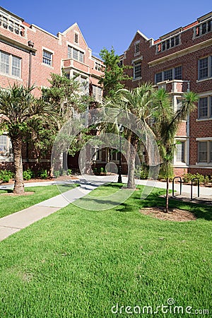 University Dormitory Facade Stock Photo