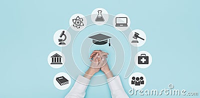 University and education icons Stock Photo