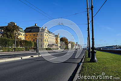 University embankment in St. Petersburg, Russia Stock Photo