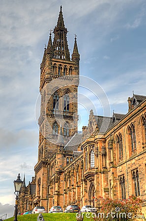 University of Glasgow Main Building - Scotland Editorial Stock Photo