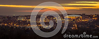 University Hill and Downtown Syracuse New York Predawn Stock Photo