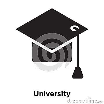 University icon vector isolated on white background, logo concept of University sign on transparent background, black filled Vector Illustration