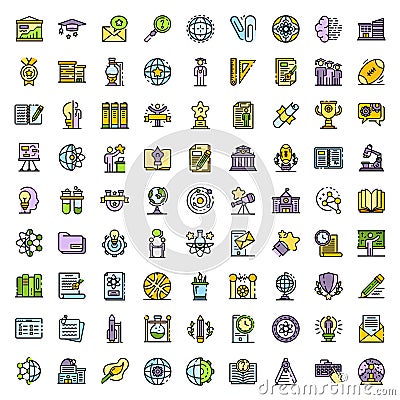 University icons vector flat Vector Illustration