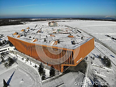 University in Innopolis near Kazan tatarstan. at winter with snow. Aerial Editorial Stock Photo