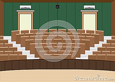 University lecture main hall with a Large Seating Capacity Vector Illustration