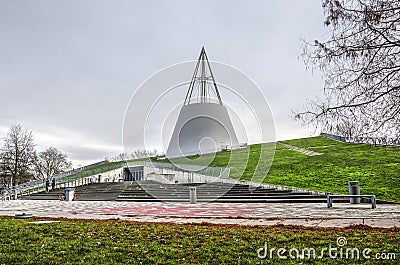 University library entrance, tower and green roof Editorial Stock Photo