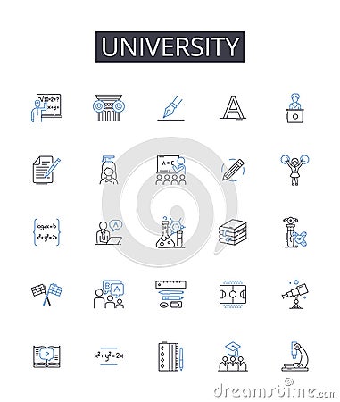 University line icons collection. Executive, Manager, Coordinator, Administrator, Assistant, Planner, Organizer vector Vector Illustration