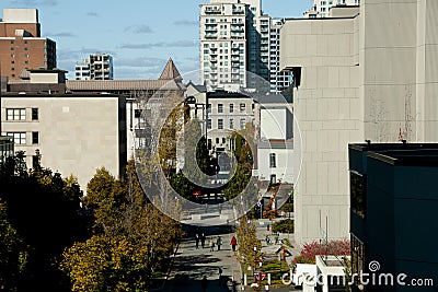 University Private Street at University of Ottawa - Canada Stock Photo