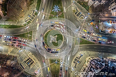 University Square, City Center of Bucharest, Romania, December 2021 Editorial Stock Photo