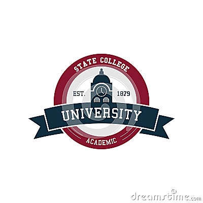 University state college academic design Vector Illustration