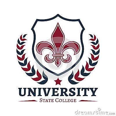 University state college design Vector Illustration