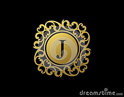 Unique J Letter Calligraphic Logo. Luxury J Swirl Logo Icon perfect for salon, yoga, restaurant, boutique and letter stamp Vector Illustration