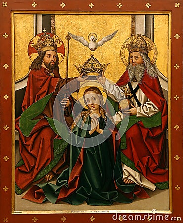 Unknown Austrian painter: Coronation of the Virgin Stock Photo