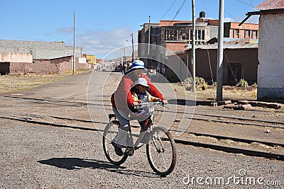 Unknown Bolivian woman from Tiahuanaco Editorial Stock Photo