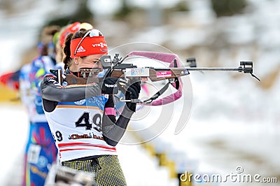 Unknown competitor in IBU Youth&Junior World Championships Biathlon Editorial Stock Photo