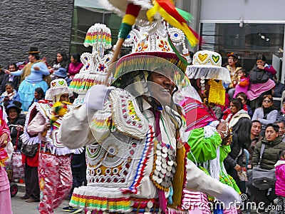 La Paz, June 15, 2019, Unknown dancers at the Entrada Universitaria in La Paz, Bolivia Editorial Stock Photo