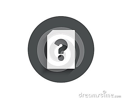 Unknown Document simple icon. File with Question. Vector Illustration