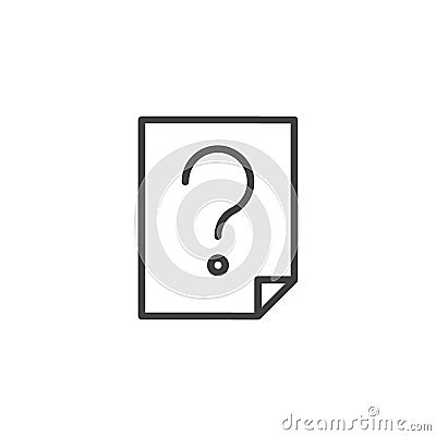 Unknown file format outline icon Vector Illustration