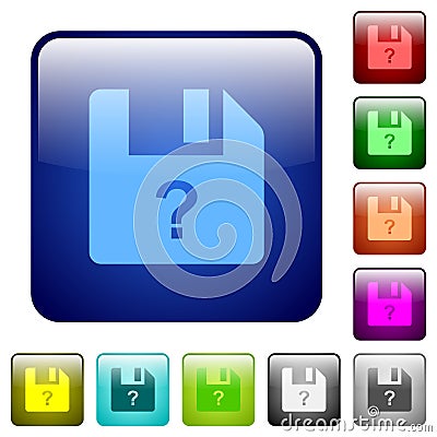 Unknown file color square buttons Stock Photo