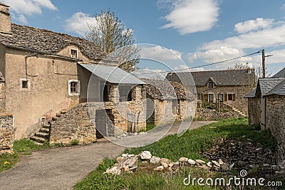 Farm in a village in the Cevennes, Occitania, France Stock Photo