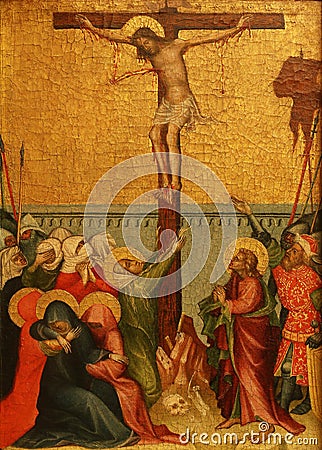 Unknown Styrian painter: Crucifixion Editorial Stock Photo