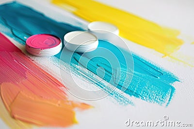 Unleash creativity with this vibrant photo of paint smears Stock Photo