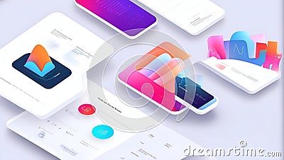 Dynamic Design Canvas: Versatile UI UX Palette. AI generate Stock Photo