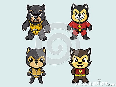 Canine Clawmaster - Cartoon Dog in Wolverine Suit Vector Illustration