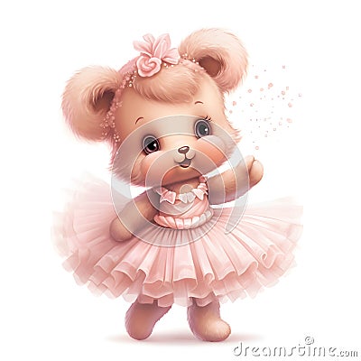 Unleash your Ä±magination with a vibrant ballerina teddy bear Stock Photo