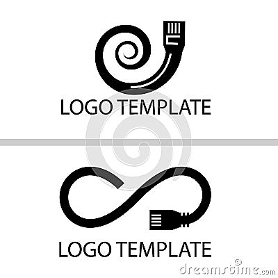 Unlimited internet company logo template Vector Illustration