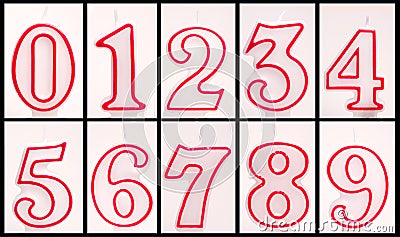 Unlit Numeric Birthday Candles Stock Photo