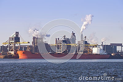 Unloading ship Stock Photo