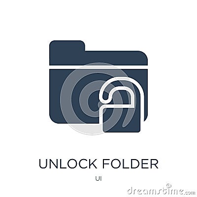 unlock folder icon in trendy design style. unlock folder icon isolated on white background. unlock folder vector icon simple and Vector Illustration