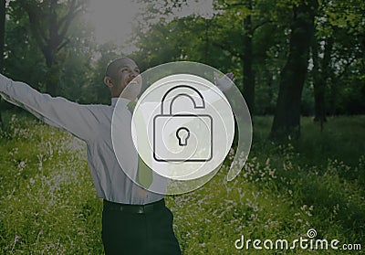 Unlock Freedeom Free Liberate Unlocked Concept Stock Photo