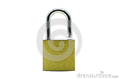 Unlock gold master key isolated on white background, Home strong master key Stock Photo